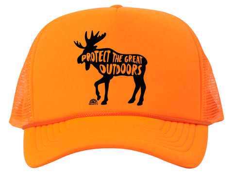 Protect the Great Outdoors Moose Patch Trucker Hat w/ Rope Brim