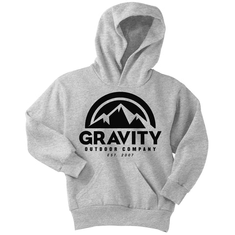 Gravity Outdoor Co. Youth Hoodie Sweatshirt - White Logo