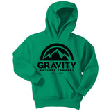 Gravity Outdoor Co. Youth Hoodie Sweatshirt - Black Logo
