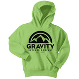 Gravity Outdoor Co. Youth Hoodie Sweatshirt - Black Logo