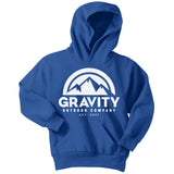 Gravity Outdoor Co. Youth Hoodie Sweatshirt - White Logo