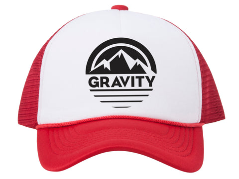 Mountain Stripe Logo Adjustable Mesh Trucker Hat w/ Rope Brim